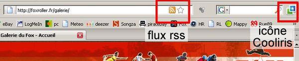 icônes rss et cooliris dans Firefox